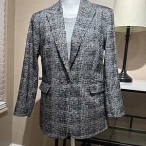 Size 12 Nine West Chic Black and Gray Blazer Jacket Coat